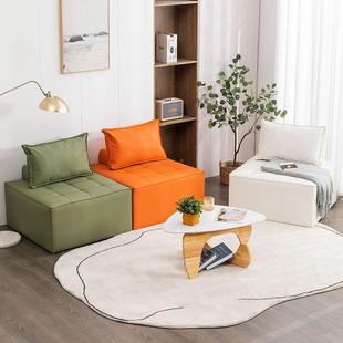 豆腐块休小户型卧室出租房榻日式榻米单网红闲懒1人布人艺沙发组合