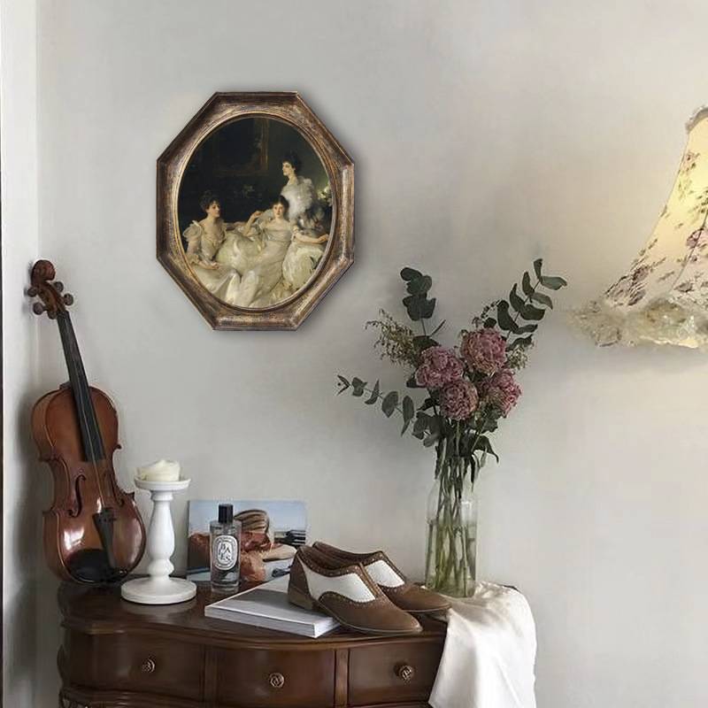 复古小众艺术卧室装饰画欧式客厅餐厅法式挂画美式轻奢背景壁画图片