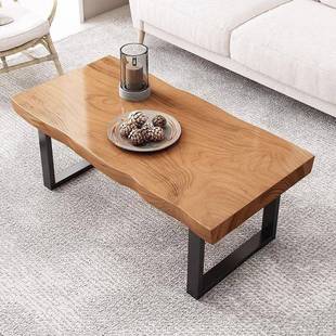 方实木茶几大简约餐桌家用两用小户客厅YAZ板茶桌原型木长形新中