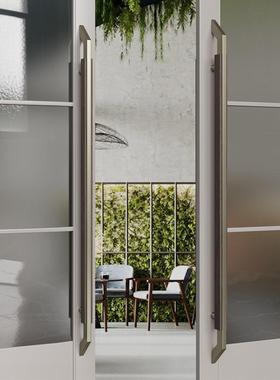 现拉钢化IGW玻璃门拉手不锈钢包代厢宴会厅双木门门开把手酒店大