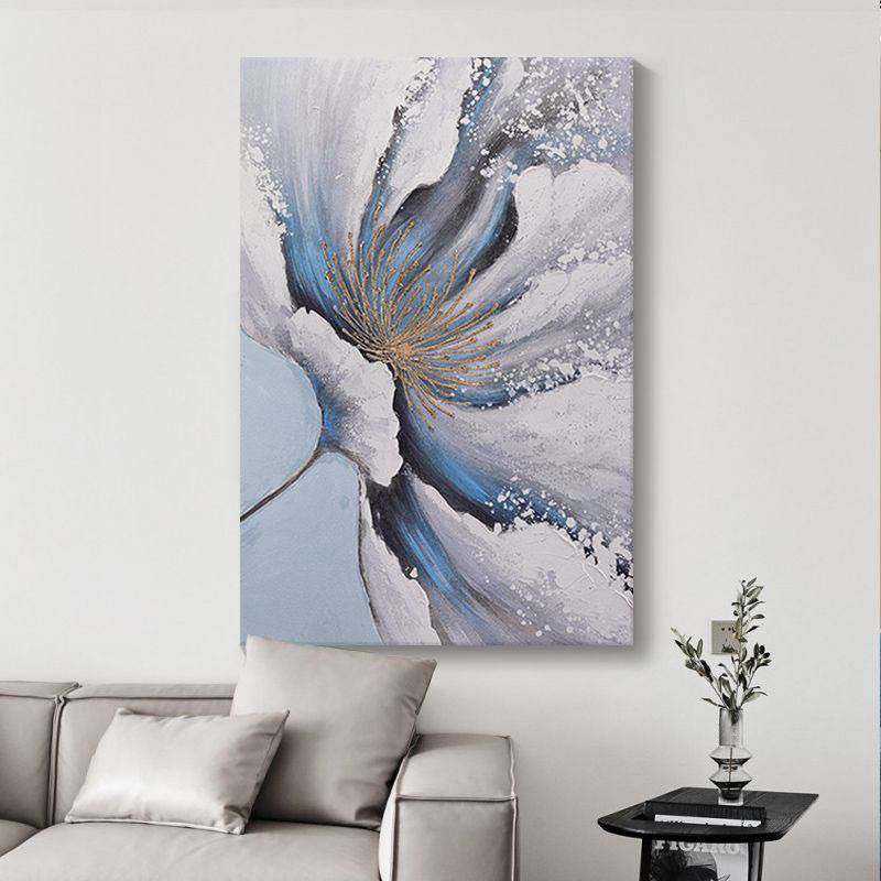 顺丰客厅纯手绘肌理油画花卉抽象小众艺术玄关壁画饭厅装饰挂画图片