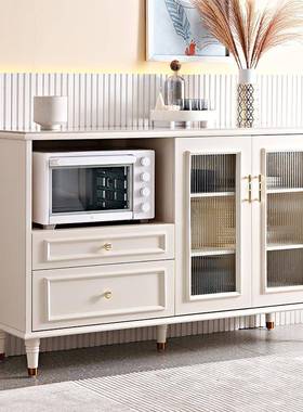 轻奢美式餐边柜客柜D67岩代板茶水现简约储物柜微厅波炉厨房收纳