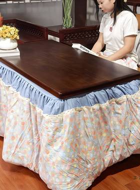 烤火桌子实木新F996HT75款可叠桌茶几简易冬季取暖桌餐形家用折长