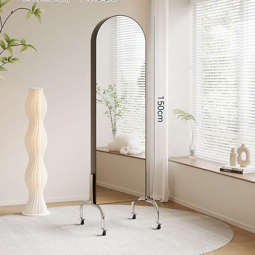 移动子全身镜落用地镜镜家可杂志架置物书架卧室试JJP衣镜旋转穿