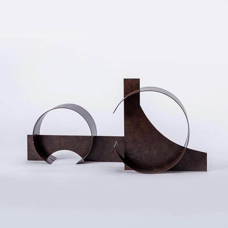 现代创意属几何拼接造HYY型摆件样板金房客书厅收纳房饰玄关装品