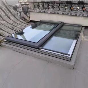 铝下合手动对开平移窗平移电动阁楼天窗阳光房电金动地室采光井老