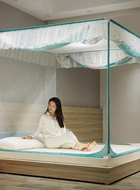 儿1童防摔拉蚊帐三开门链1.5m床蒙包1.8mFNE床家用.2米坐床古式纹