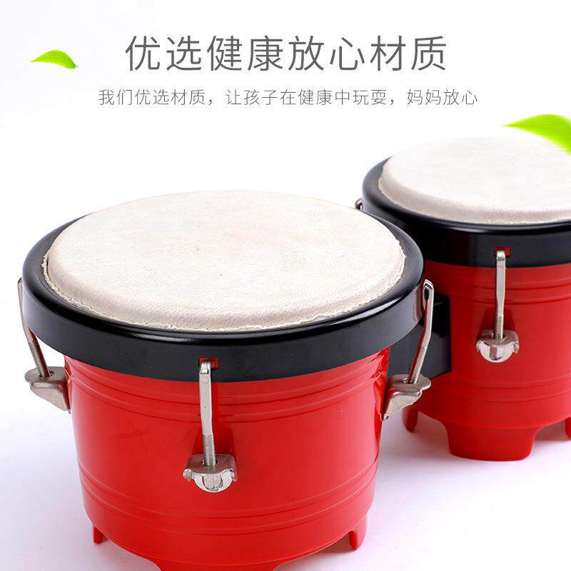 邦戈鼓连体鼓拍鼓拍鼓奥夫器乐XTN器打击乐玩具尔早教音乐教具手