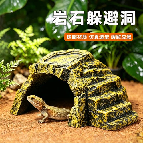 爬宠躲避洞岩石晒台守宫蜥蜴乌龟
