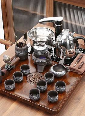 底部上水烧水壶一体小号茶盘全自动紫砂茶具套装家用客厅功夫茶台