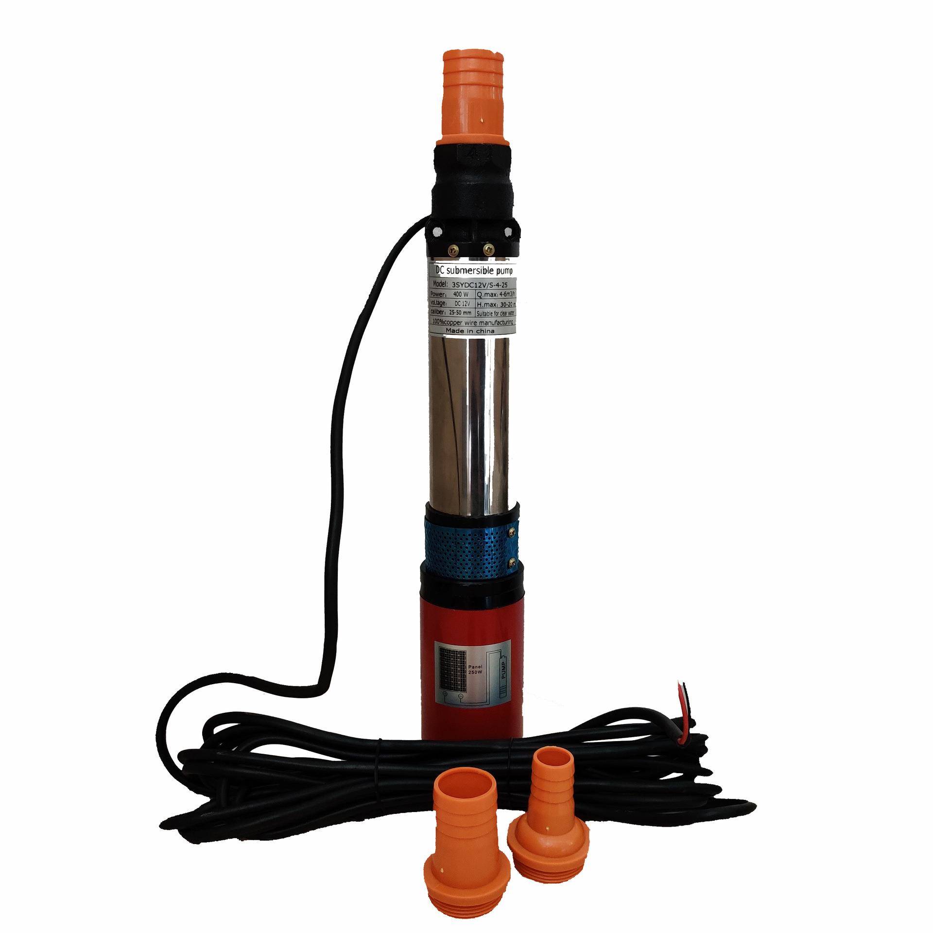 12V24V48V4叶轮直流潜水泵清水家用太阳能板发电