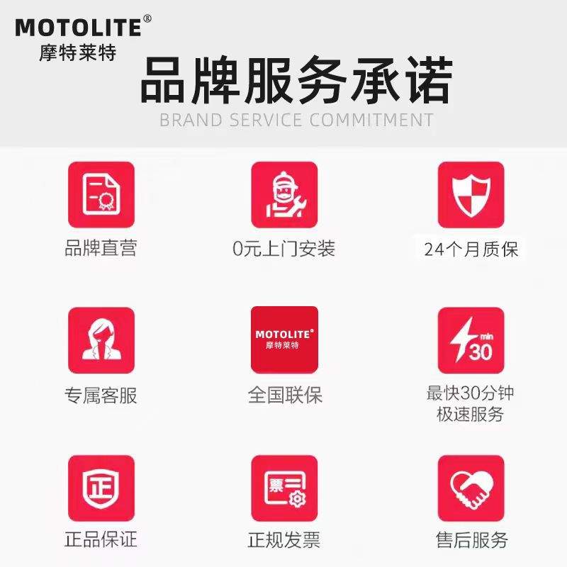 MOTOLITE蓄电池 38B20L 6-QW-42min(250)免维护蓄电池 反装细柱