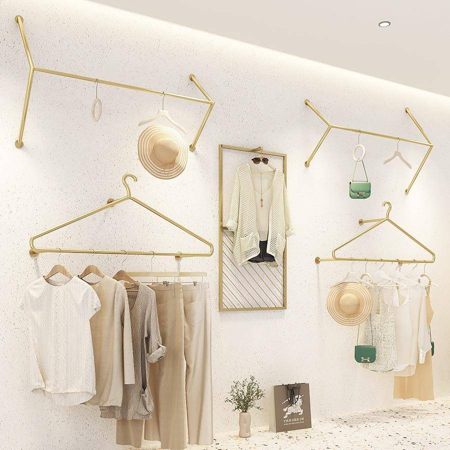 服装店衣服展示架墙上服装架童装上墙货架女装店陈列壁挂式挂衣架