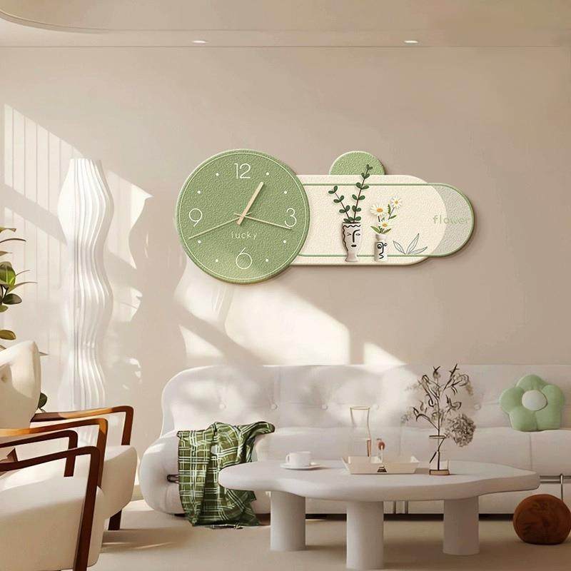 创意时钟餐厅静音艺术钟表新款客厅轻奢挂钟现代简约家用时尚