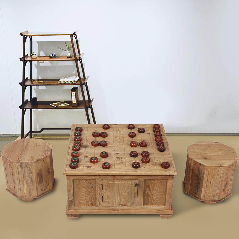 象棋中国象棋棋盘棋多合一储物实木老年活动休息室休闲茶室下棋桌