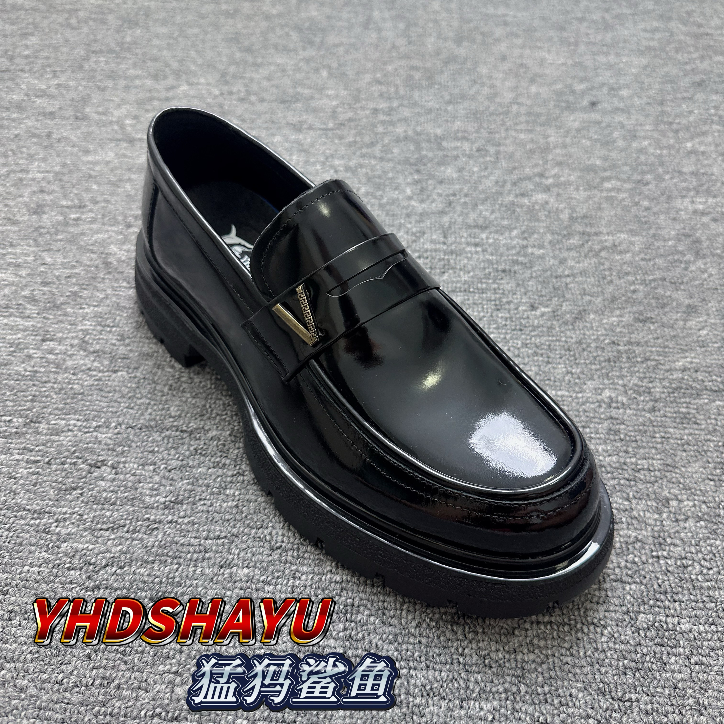 【头层牛皮】广州品牌男鞋新款真皮厚底商务百搭休闲增高乐福皮鞋