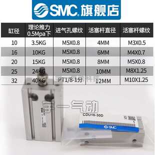 SMC 自由安装气缸CU/CDU16-5D-10D-15D-20D-25D-30D-35D-40-45-50