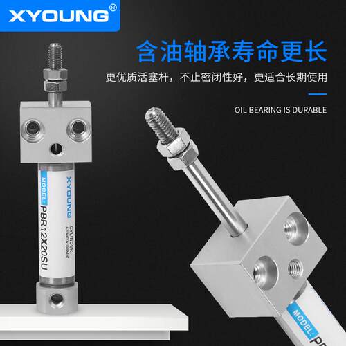 XYOUNG气动直接安装型不锈钢迷你气缸PBR16X25SU带磁方头迷你气缸