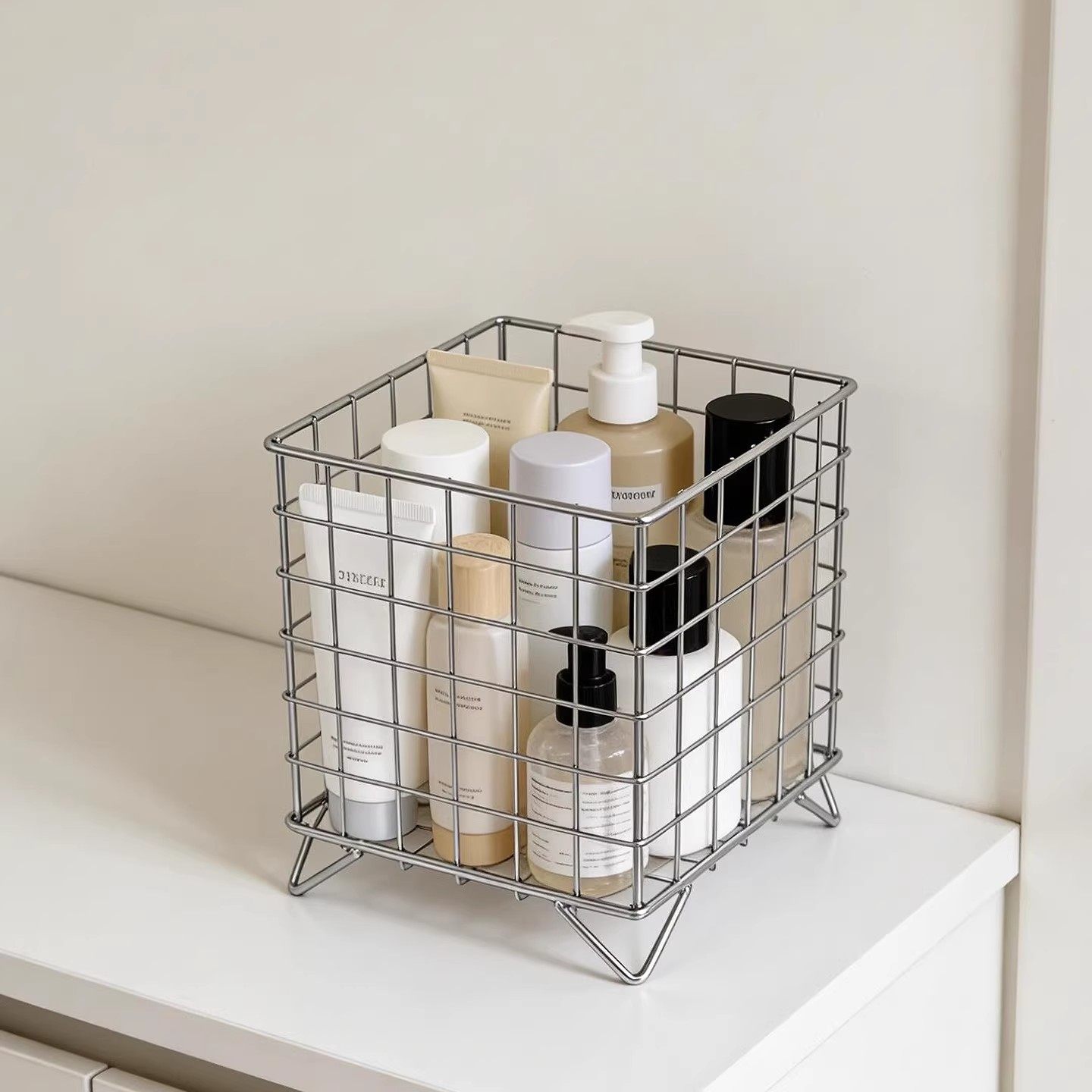 家用洗漱台不锈钢收纳筐浴室卫生间收纳篮面膜化妆品桌面置物架,家庭/个人清洁工具,浴室角架/置物架,淘宝优惠券,粉丝福利购,淘宝优惠卷