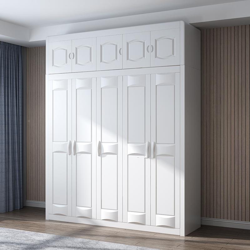 9908#实木衣柜衣家用卧室柜简约白现代中式开门色橱原木储物组合