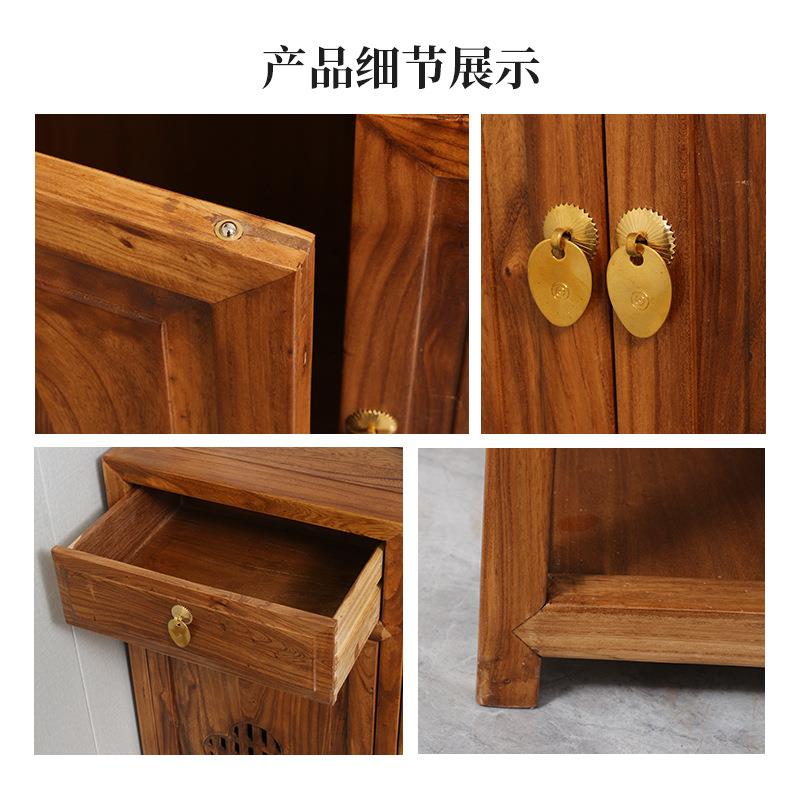 中式实收木老榆木商餐边纳柜榆木大柜空间储物柜靠墙边柜新酒店家