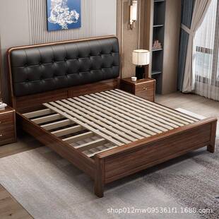 实木软包床1米5的床加614床垫1储高米8双人床205年新款箱2物主卧