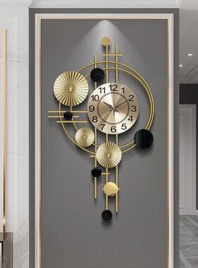家用创意艺术客厅时尚装表钟轻奢挂墙饰大气简约代挂钟89223现静