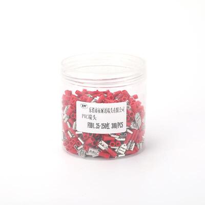 PVC端子FD1.25-2549母预绝线缘D插0簧端头铜鼻插片式冷压端子铜鼻