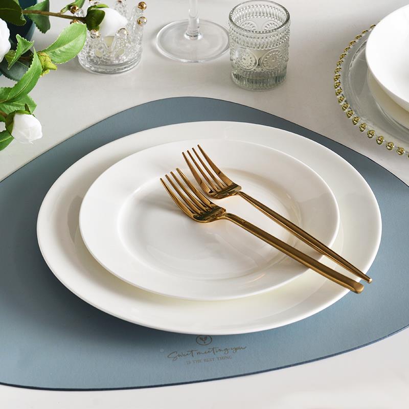 纯白餐具套装碗碟家用套餐具2/盘4人用白色TDR骨盘成子碗可微波瓷