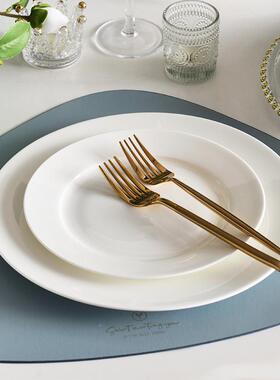 纯白餐具套装碗碟家用套餐具2/盘4人用白色TDR骨盘成子碗可微波瓷