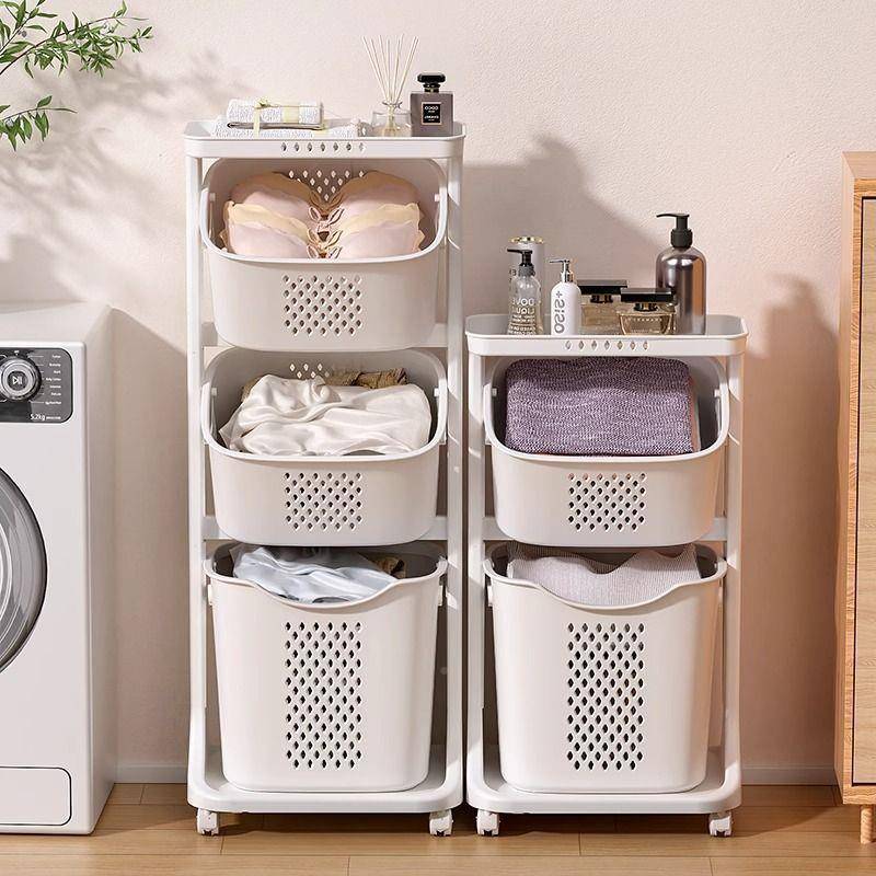 层双脏160衣篮浴室衣服脏衣篓分隔层带子轮收多纳篮脏