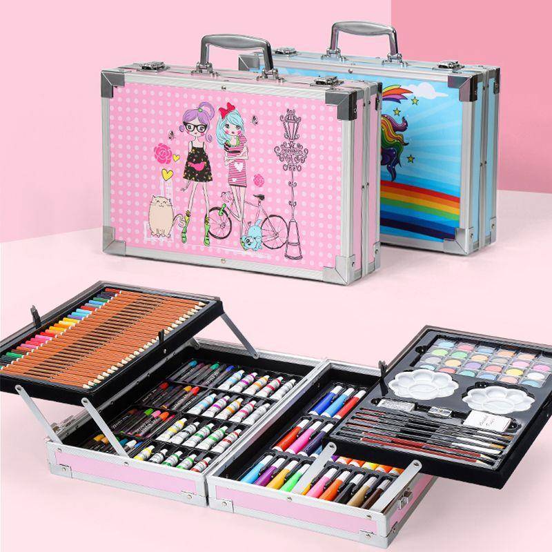 童画无品牌/笔画笔具套儿装工箱可洗水彩笔蜡笔彩铅油画棒小学生