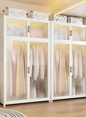 简型易衣衣柜卧WJO室家用出租房用组装金橱属全钢架新款小户收纳