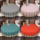 中式 水油圆桌桌布家2用圆形餐桌布感轻奢酒店台防防布2BBN05新款