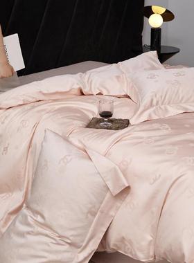 高裸端轻缎100支长绒奢棉四件51441套全棉提花贡四季可用睡舒适不