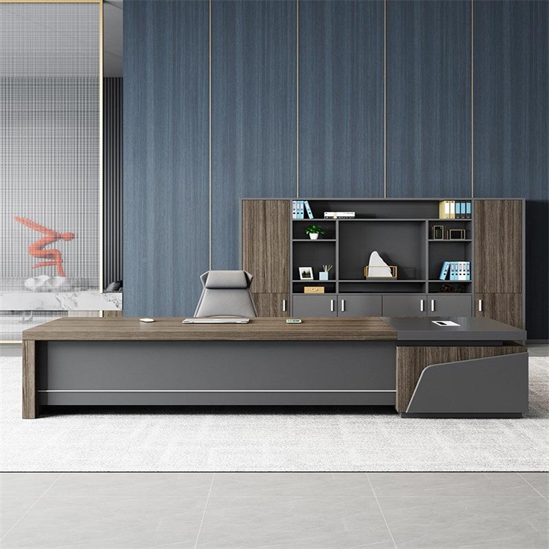 办公桌老板桌简约现代总台裁桌6541办室家具广东轻公奢经管理大班