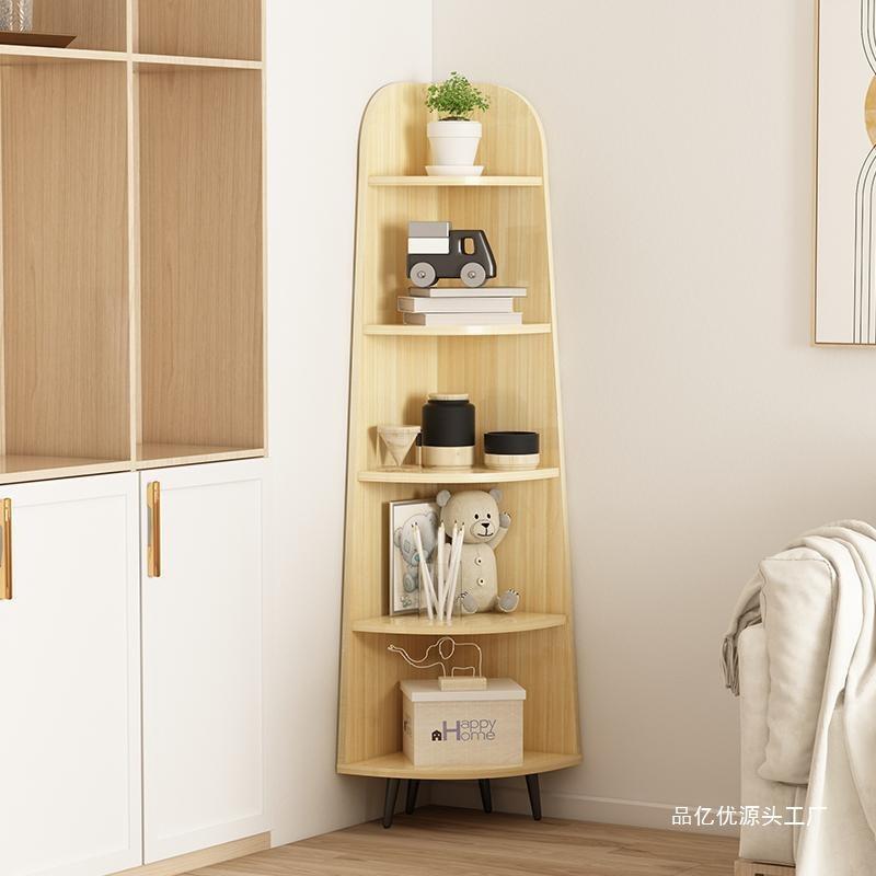 落地架家置物架客厅墙角转柜卧室三角857角形拐角花架收纳用储书