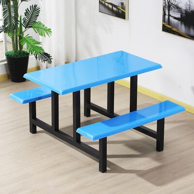 经济型不锈钢连体四人位餐桌椅