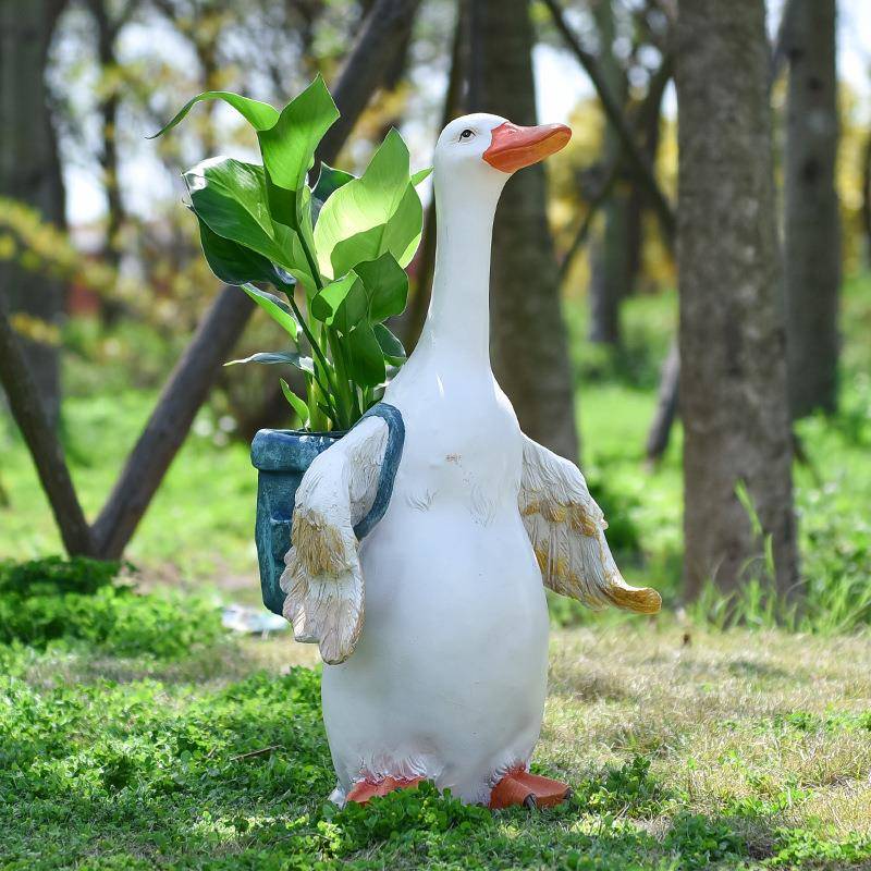 卡子通鸭雕璃塑花园庭院幼儿园别墅装件862饰摆户外玻钢动物园林