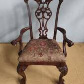 工高端 书椅进口鹅美掌楸全实手雕刻餐椅复木古法式 餐椅 式 经典