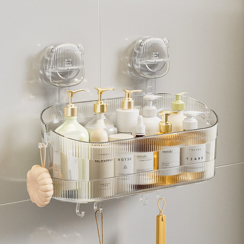 吸盘置物架浴室卫生间厕所无痕免打孔轻奢化妆品洗漱台壁挂收纳盒