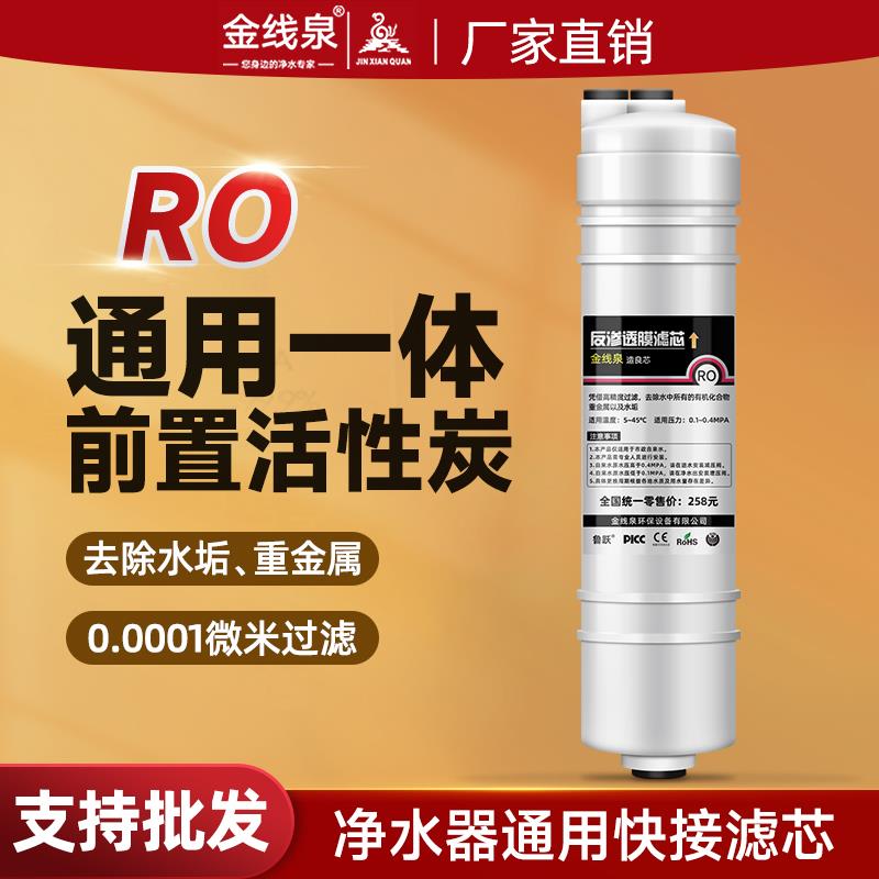 10寸家用ro膜滤芯净水器韩式一体式快接反渗透直饮过滤器75g通用