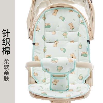婴儿车垫子推车纯棉靠垫秋冬款宝宝餐椅坐垫保暖加厚四季通用棉垫