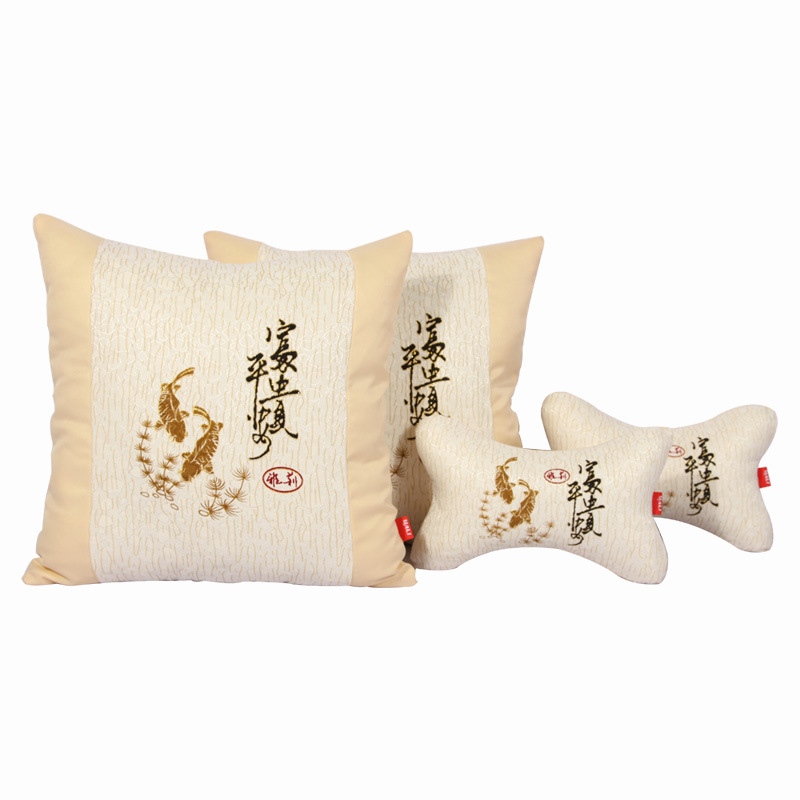 汽车头枕一对护颈枕车载枕头四件套内饰礼品汽车用品腰枕四季抱枕