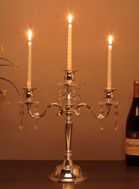 欧式复古轻奢蜡烛台摆件家居浪漫礼品烛光晚餐婚庆婚礼道具装饰品