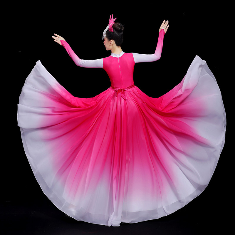 新款开场舞大摆裙表演服灯火里的中国舞蹈服歌伴舞台演出服装长裙