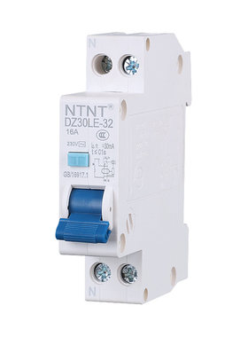 1P漏电保护器 单极两进两出漏保开关20A25A32A单片漏电断路器220V