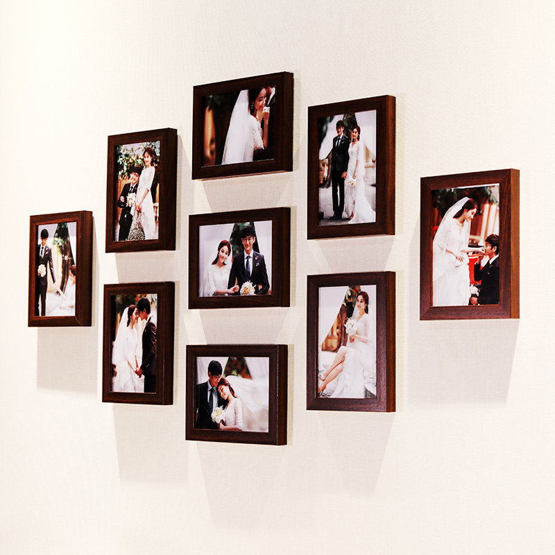 九宫格冲印照片北欧照片墙9个7寸相框组合相框墙9宫格 小清新北欧