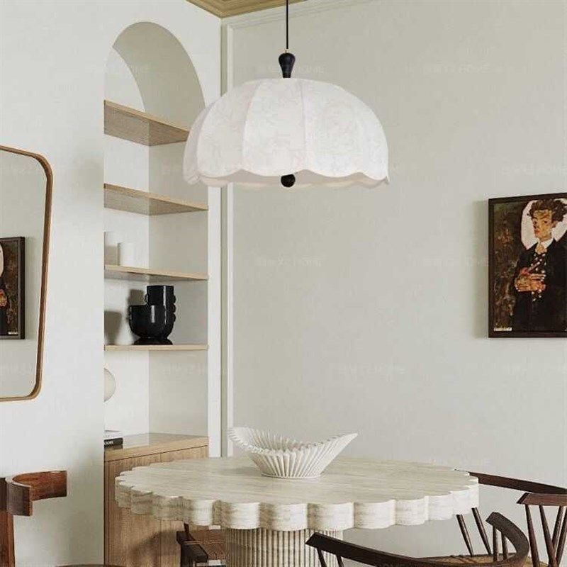 法式复古风卧室吊灯侘寂风高端中古美式书房客厅主卧餐厅布艺吊灯