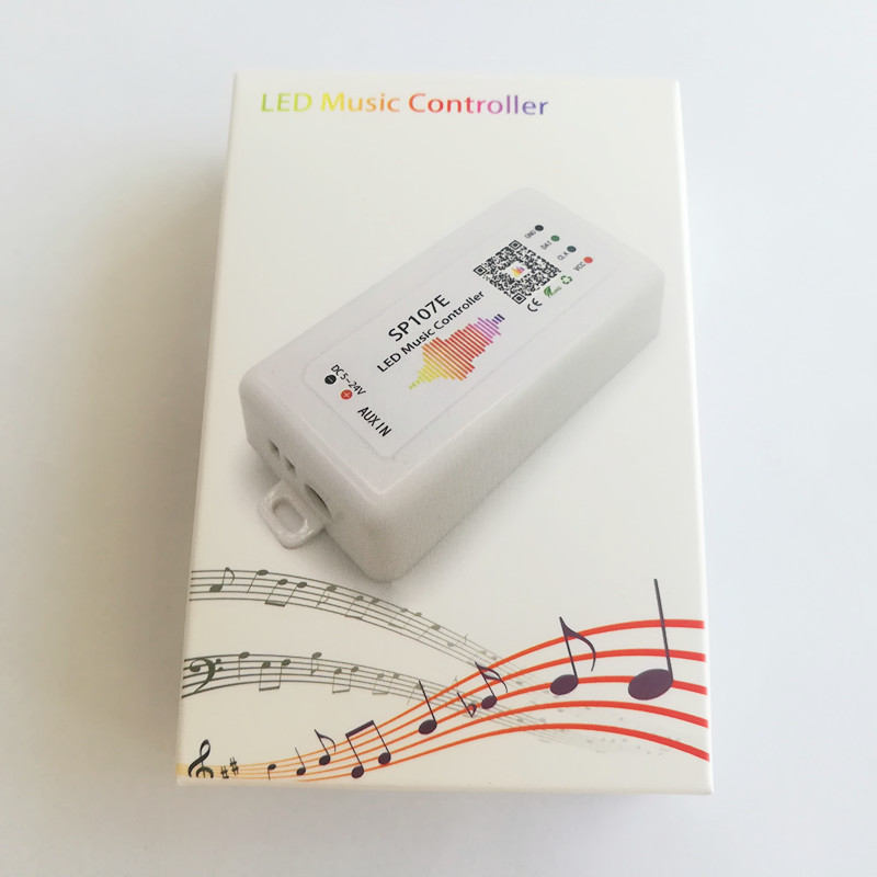 SP107E 手机蓝牙幻彩控制器 WS2812B幻彩音乐蓝牙控制器5-24V